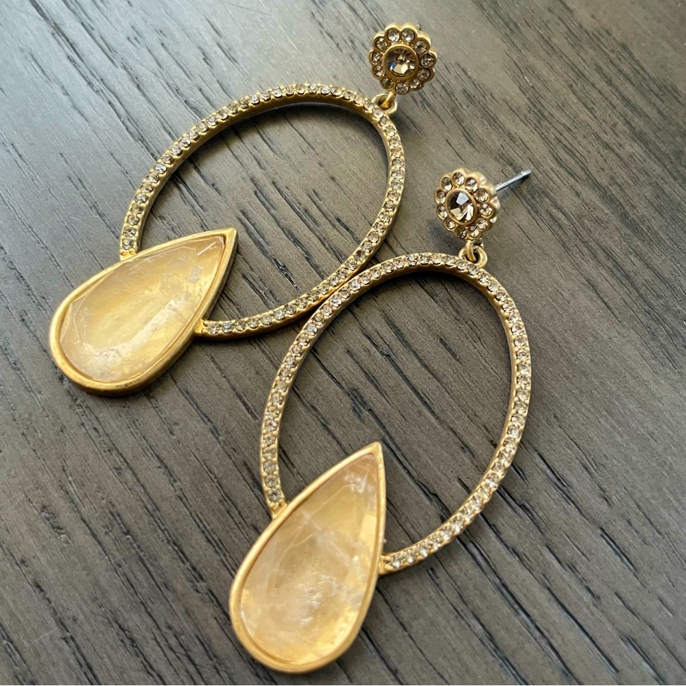 Lia Sophia Yellow Gold Teardrop Earrings